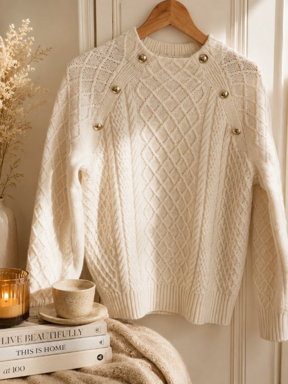 Talbots Cable Knit Sweater Old Money Coastal Grandmother MP